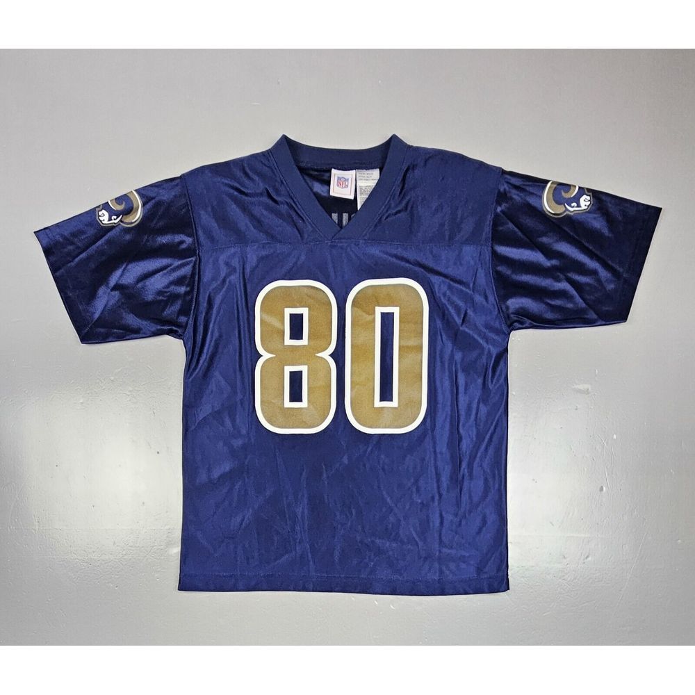 NFL‎ St. Louis Rams Football Jersey Boys Size XL. Vintage Issac Brue Navy Blue